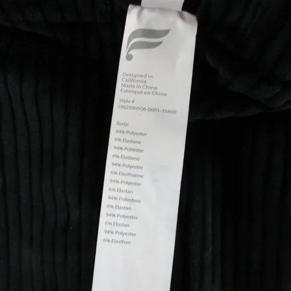 Fabletics Plush Rib Hooded Jumpsuit Womens Medium Short Black Cord Corduroy NWT - Picture 11 of 12